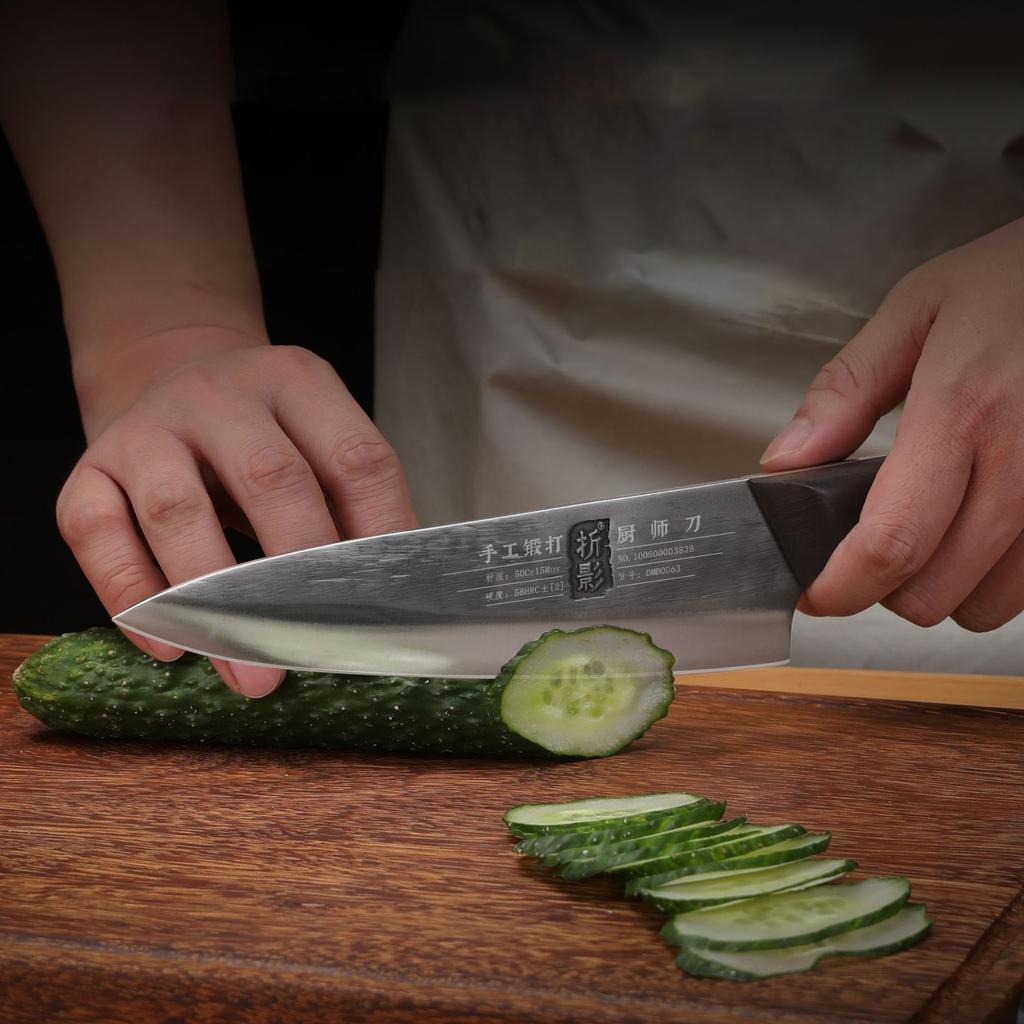 8 Inch Chefs Cleaver Knife Sharp Slicing Sashimi Sushi Longquan Kitchen Knives Wood Handle Handmade Forge Messer Cooking Tools