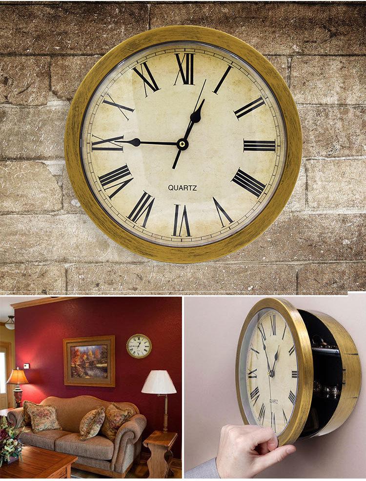 Creative Wall Clock Safe: Hidden Jewelry and Money Storage for Living Room
