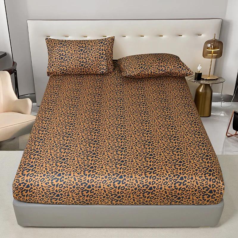 Leopard Wild Print Microfiber Bed Fitted Sheet- Comfort, Hypoallergenic, TwinFullQueenKing Size, Add A Bold Statement