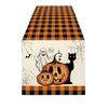 Halloween Linen Table Runner 7213 Inches - Pumpkin and Pattern for Fireplace TV Stand Dining Table