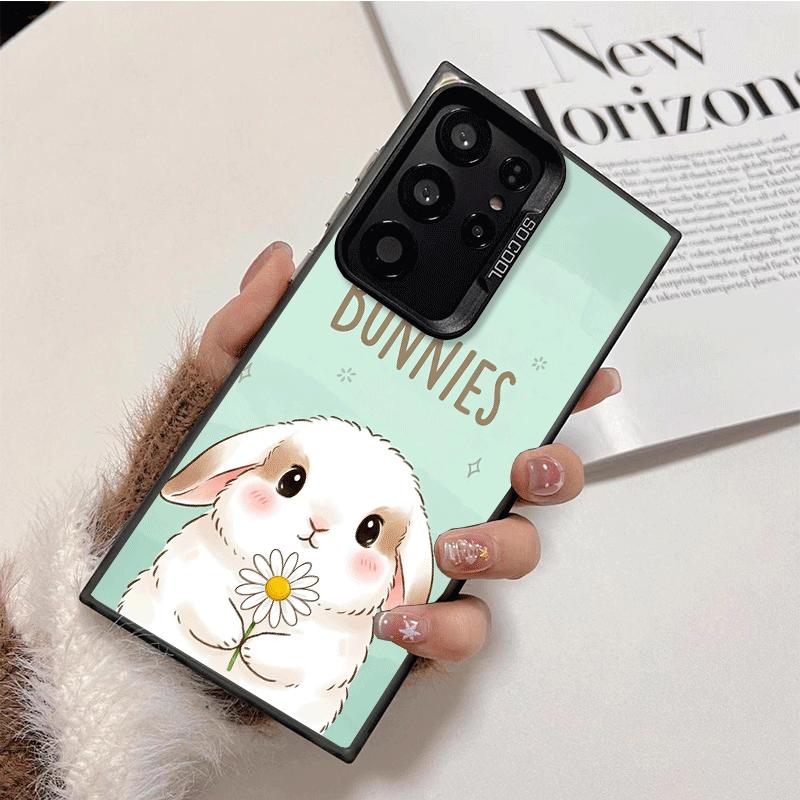 Cute Cartoon Bunny Rabbit Shockproof Phone Case for Samsung Galaxy S26 Edge S25 Ultra S24 FE S23 Plus S21 Cover Anti Fall Fundas