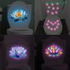 Self-Adhesive Ambiance Decorative Sticker Wall Decor Decal Lotus Glow-in-the-Dark Toilet Sticker Bathroom Toilet Lid Decoration