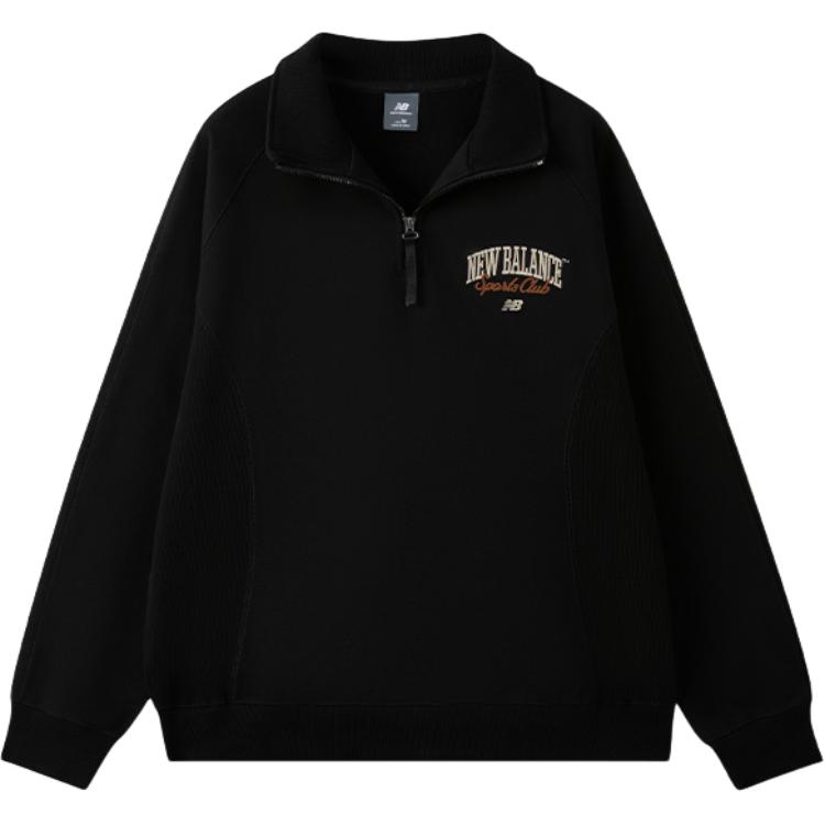 New Balance Sweatshirts Men s Black Lapel Moderate Regular NCF41521-BK L