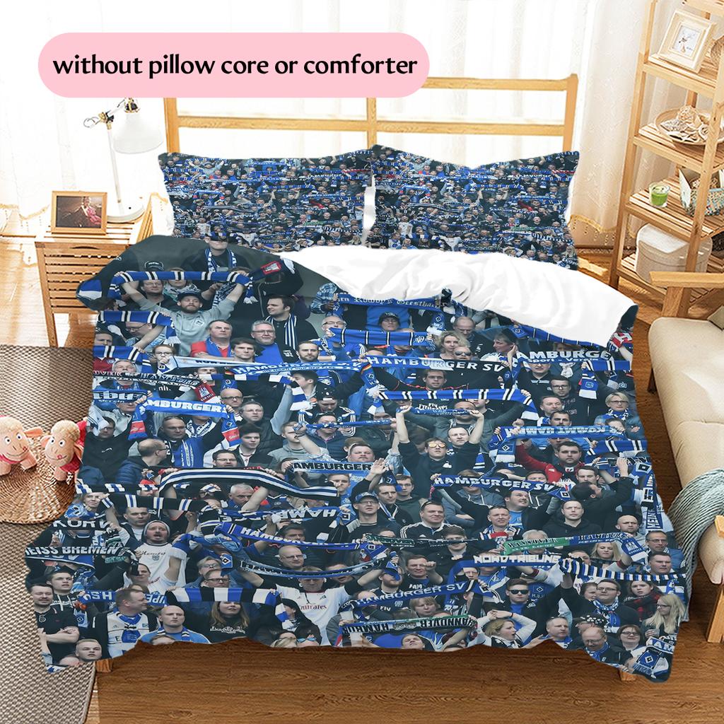 Hamburg Football Team Pattern Bedding Home Decoration Birthday Gift (1 * duvet cover + 2 * pillowcase, without core)