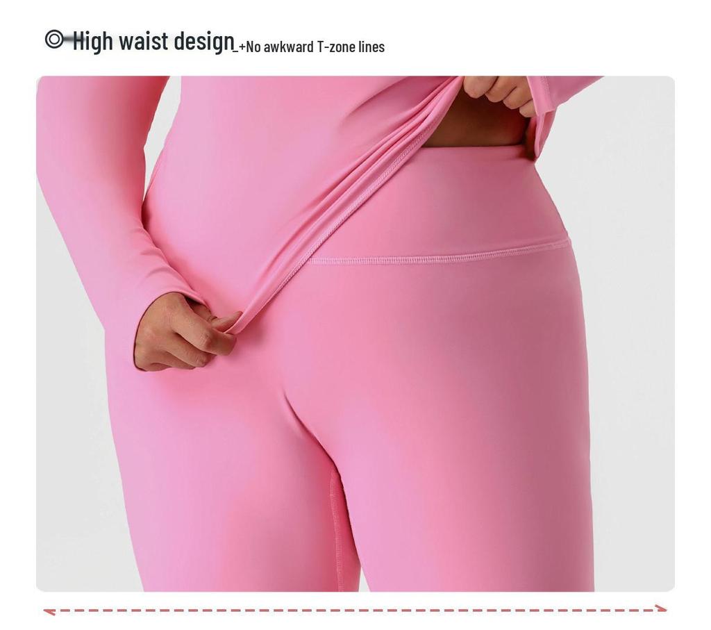 Plus Size Yoga & Running Set: Long Sleeve Top & Tight Pants for Women