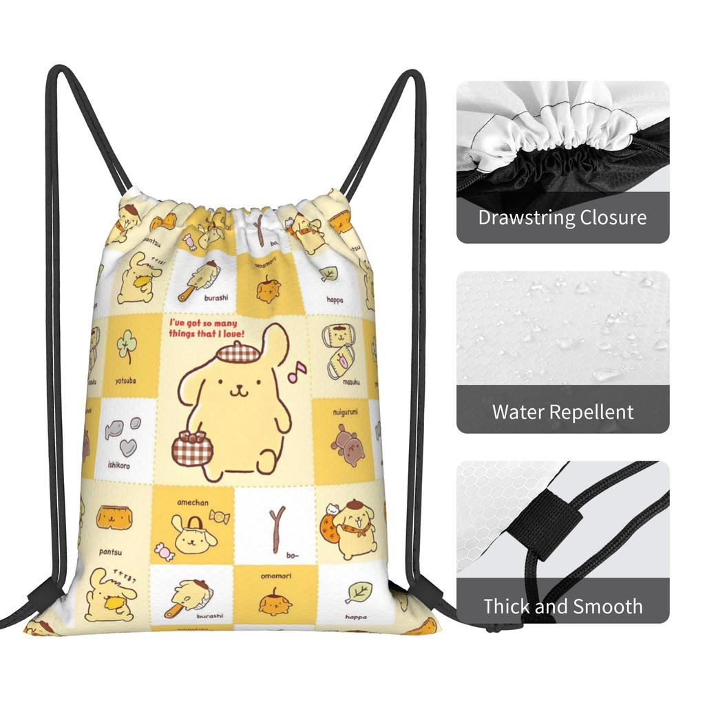 Custom P-Pompompurines Drawstring Bags for Shopping Yoga Backpacks Men Women Dog Cartoon Sports Gym Sackpack