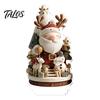 New Year Party Supplies Christmas Candle Ornament, 2D Flat Acrylic Ornament with Base, Tabletop Ornaments Snowman Reindeer Festive Table Centerpiece