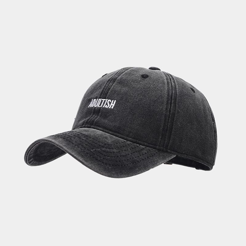 Spring new letter embroidered baseball cap men's washed old soft top cap women's trendy casual versatile sun hat