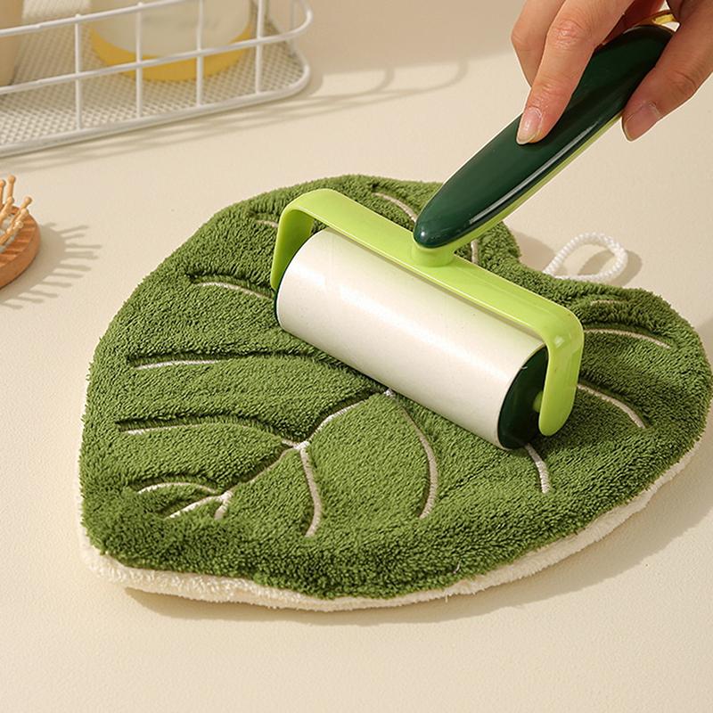 1 Piece Of Leaf Coral Fleece Hand Towel Thick Absorbent Towel Hangable Long-Lasting Soft Handkerchief Kitchen Dish Towel
