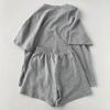 Women's Summer Casual Suit Korean Round Neck Letter Short Sleeve T-shirt Suit Thin Slim Loose Wide-leg Sports Shorts Two-piece Set Fitness Suit