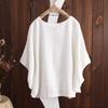 T-shirt Casual da Donna in Cotone e Righe con Maniche a Strati e Spalle Taglia L Nuova