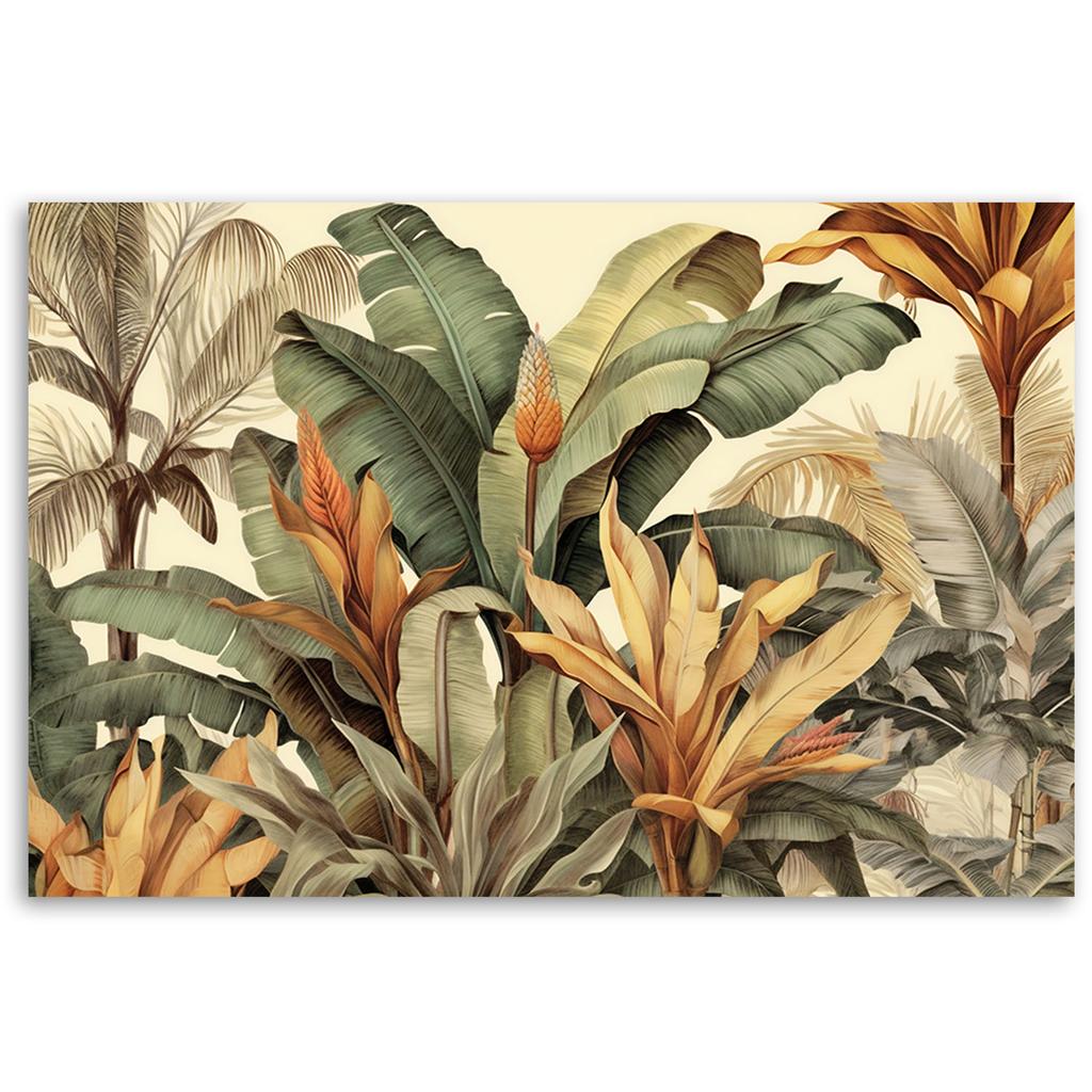 Canvas print, Banana leaves in sepia