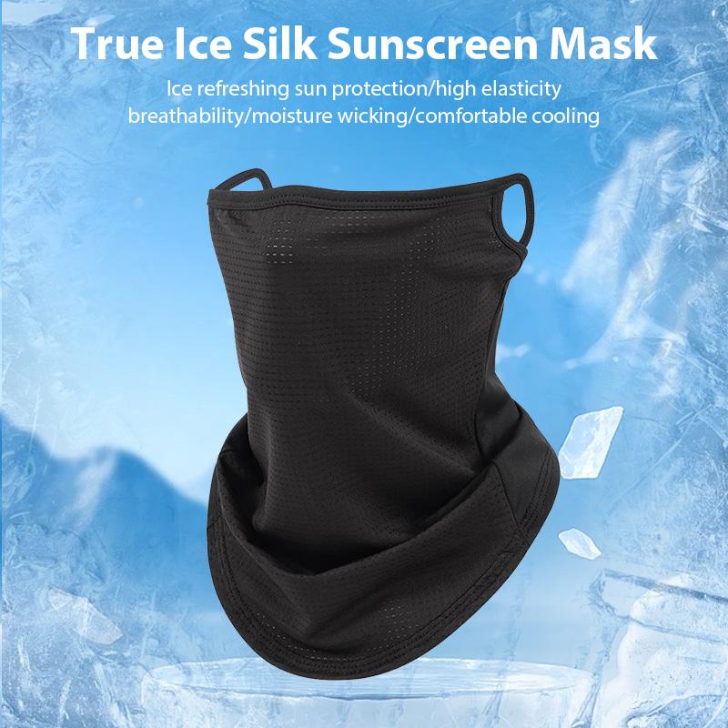 Hanging Ear Type Ice Wire Mesh Face Mask Summer Sunscreen Dustproof Neck Cycling Breathable Scarf Neck Cover for Ski Fishing