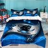Panthers Helmet 3pcs Bedding Set,Including 1pc Duvet Cover And 2pcs Pillowcases Perfect Gift for Christmas,Ideal for Bedroom, Dormitory