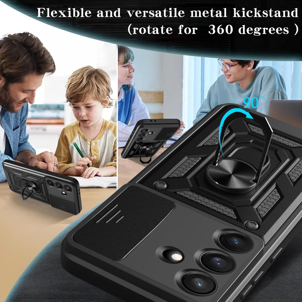 Lens Protect Ring Stand Shockproof Case for Samsung Galaxy S25 FE 5G S24 Ultra S22 S23 Plus S21