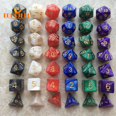 KTV Party Multicolor Polyhedral Numbers Dice - 7Pcs, Table Board Game Supply Gift