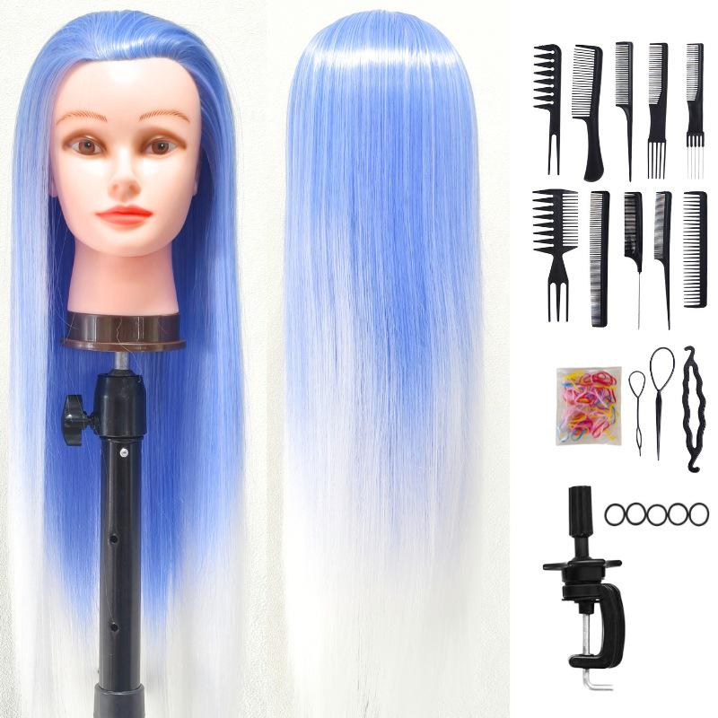 High Temperature Fiber Wig Mannequin Head for Hairdressing and Haircutting Training