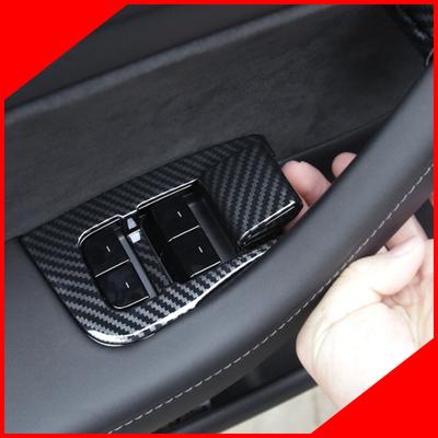 Botões Decorativos de Interruptor de Vidro Elétrico para Carro Adesivo de Acabamento Para Tesla Model 3 Decoração em Fibra de Carbono ABS 2017-