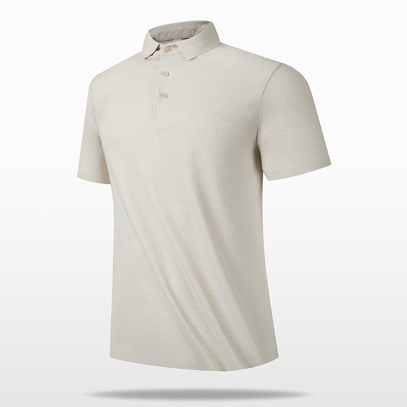 

Ice Silk Short Sleeve Polo Shirt - Seamless Nylon, High-Quality Lapel Design 2XL бежевий