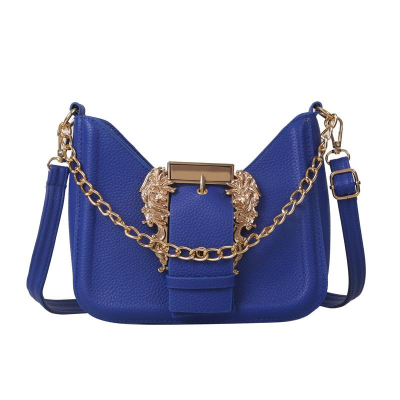 

Trendy Street Style Small Square Bag 2023 Summer New Chain Shoulder Crossbody Bag синій