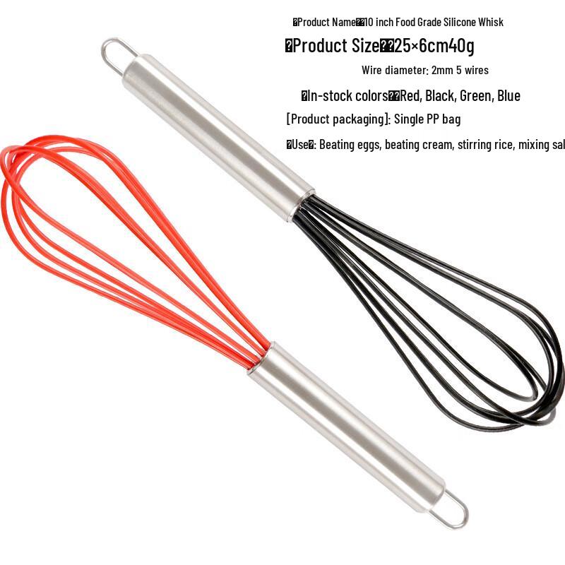 10-inch Manual Silicone Whisk