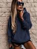 2024 Autumn/Winter Women's Plus Velvet Loose Solid Hooded Sweatshirt