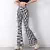Retro Plaid High-Waisted Plus Size Elastic Wide-Leg Body Shaping Pants