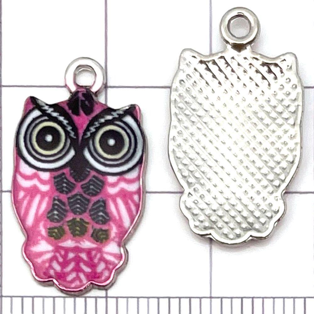 Colorful Owl Enamel Charms, 20pcs - Alloy Pendants for DIY Bracelets & Necklaces