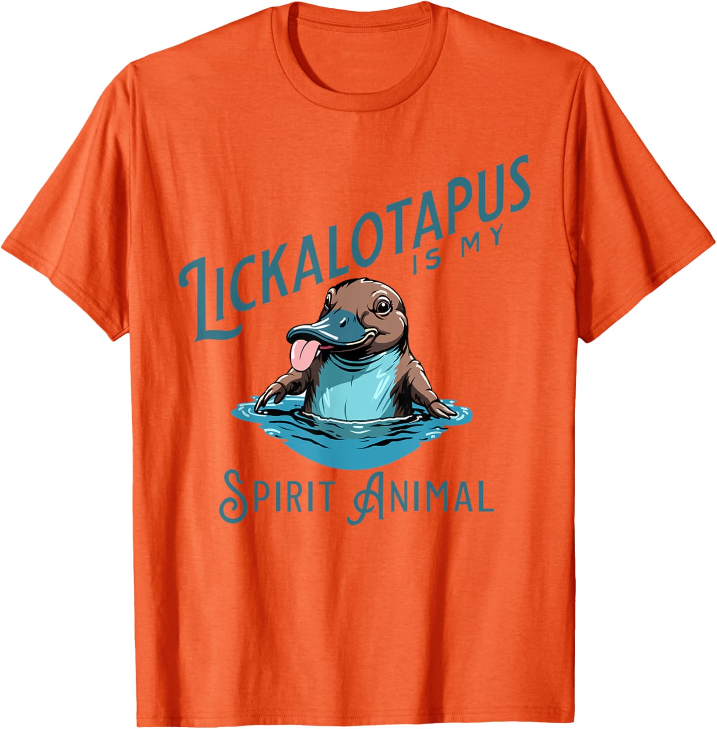 Lickalottapus Is My Spirit Animal Platypus Meme Graphic Tee Casual Cotton T-Shirt for Daily Wear 4XL