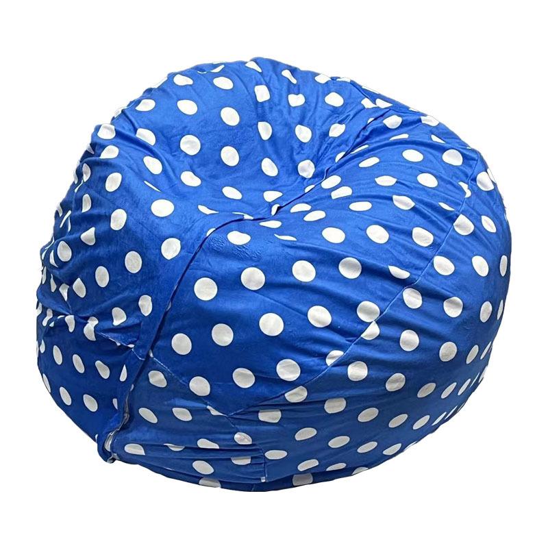 Plush Animal Toy Storage Bag - Children's Soft Bean Bag Chair Cover with Zipper