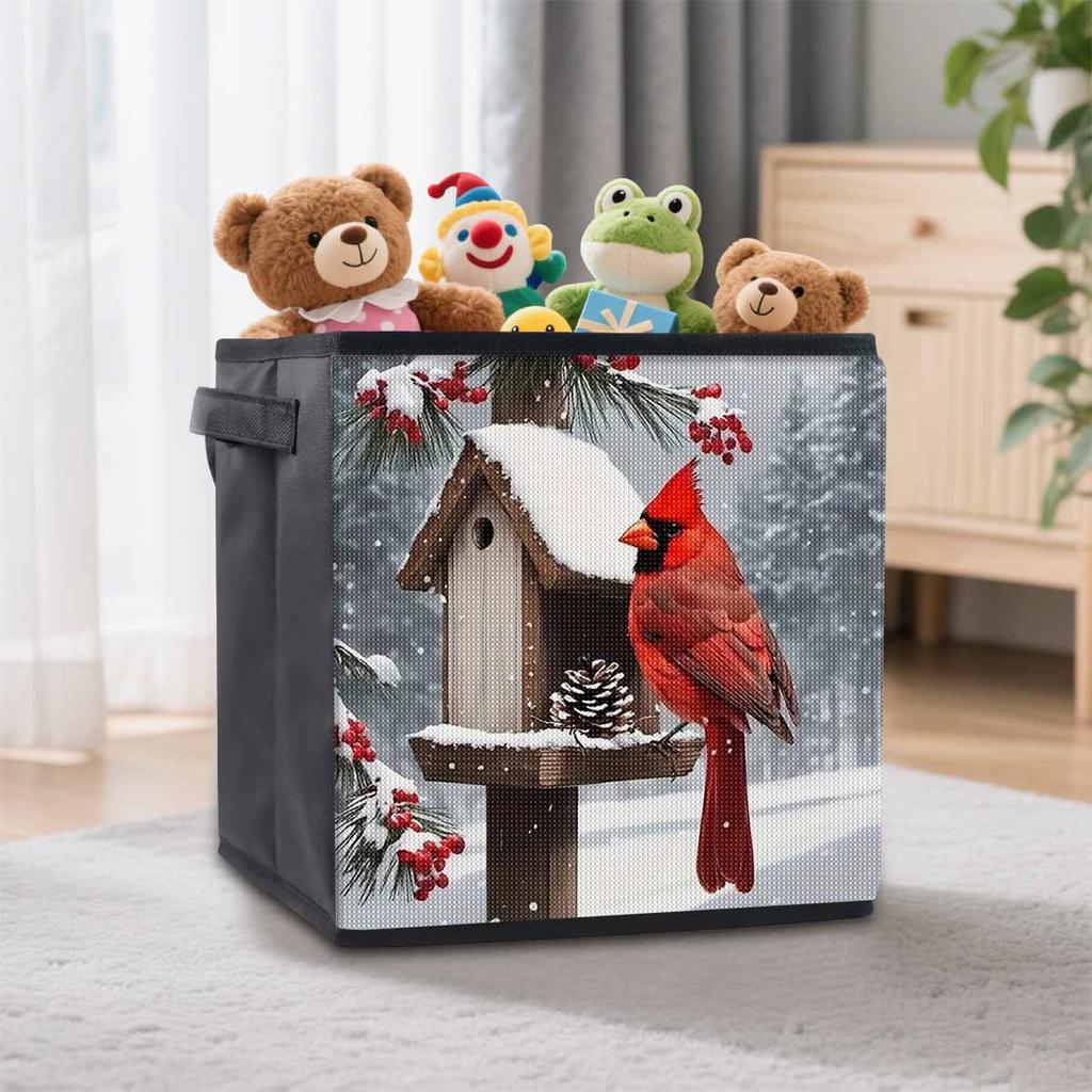 Birds and Pinecones 5D Diamond Painting Storage Basket Full Round Drill Mosaic Diamond Embroidery Cross Stitch Kits Home Decor Home Decor