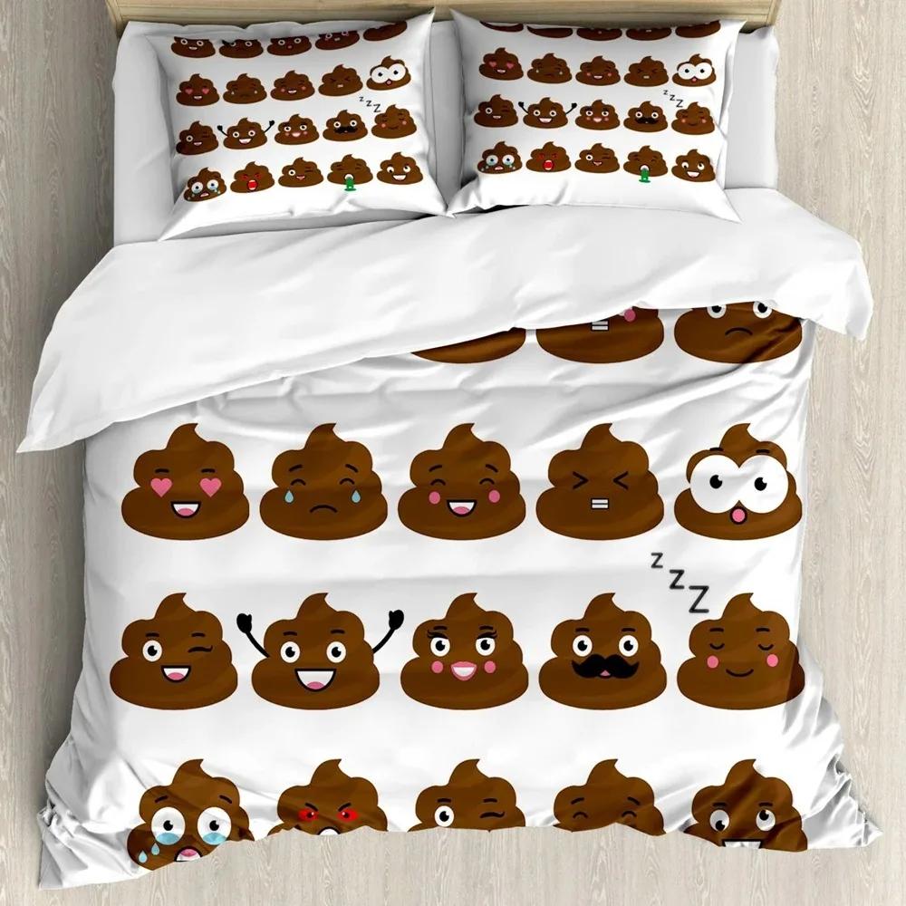Humor Bettbezug-Set, Viele Emoticons Verschiedene Ausdrücke Alien Erbrechen Verprügelt Verliebt Vampir, Bettwäscheset King Size, Gelb