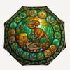Prehistoric Glass pattern umbrella, portable and foldable design, 8 ribs, a casual accessory for Halloween, Christmas, and birthday gifts.