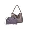 Qiangqiang Champagne Color Handmade Woven Tote: Large Capacity, Lightweight Luxury, Handheld or Shoulder, Mother-Child Bucket Design.