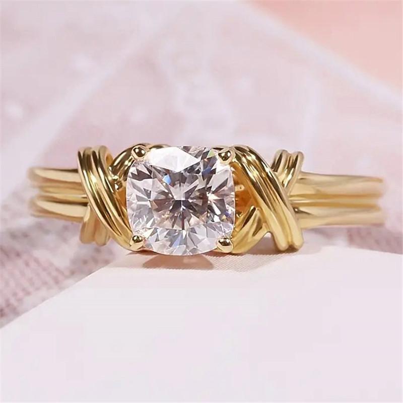 

Кольца-крестики из стерлингового серебра с круглыми/кушончатыми кубическими цирконами, модные свадебные украшения для женщин, подарок 9