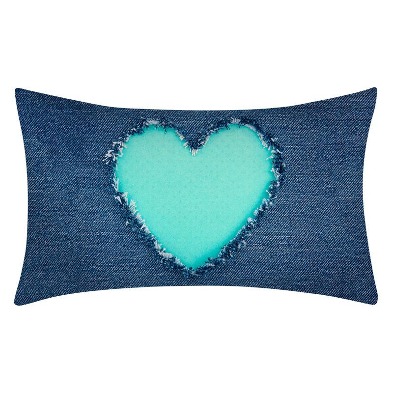 Nordic Teal Home Decor 30*50 Embrace Pillowcase Geometric Leaf Pillowcase Modern Sofa Living Room Car Chair Cushion Cover