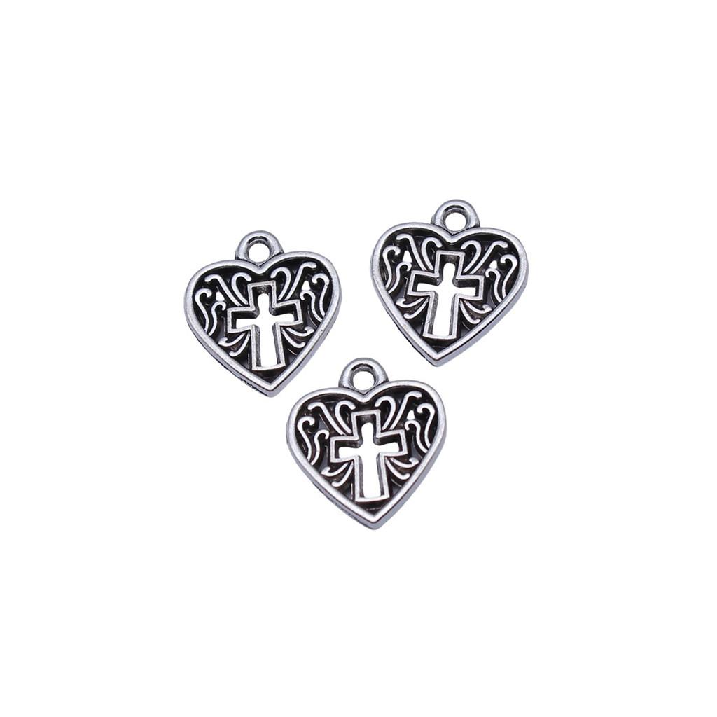 Vintage Cross Charms Multi Color Alloy Pendants For Religious Christian Jewelry