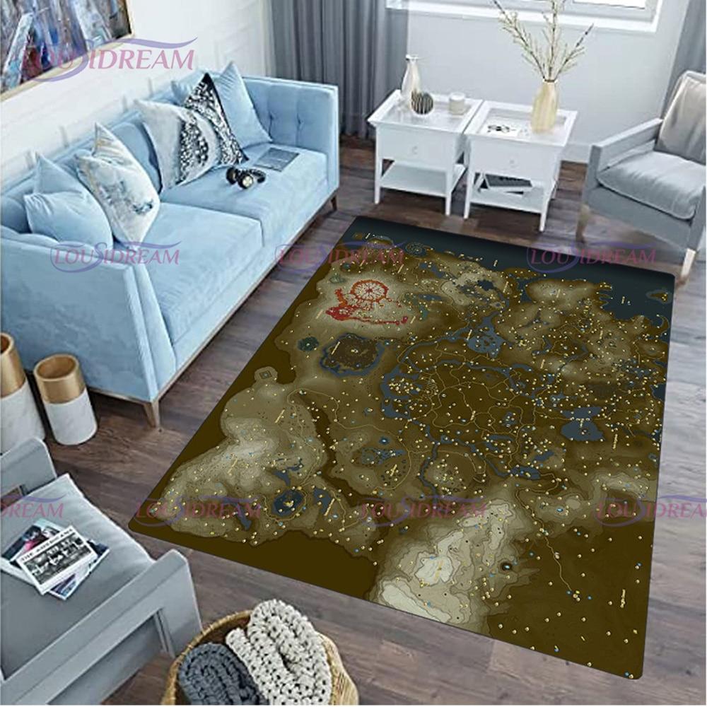 Cartoon Link-zalda Game Print Play Game Area Rug Sponge Washable Mat Bedroom Floor Mat Non-slip Bathroom Carpet Mat Door Carpet