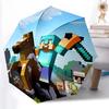 Minecraft5 Print Automatic Umbrella, 8 Rib Iron Frame, Plastic Handle, Suitable for Outdoor Travel &Daily , Ideal Gift