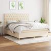 Maison Exclusive - Bed Slat Base with Cream Mattress 160x200 Cm Fabric