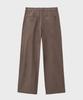NOIRER Two-Tuck Washed Cotton Slacks (Brown)
