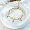 Gold Evil Eye Crystal Layered Anklet