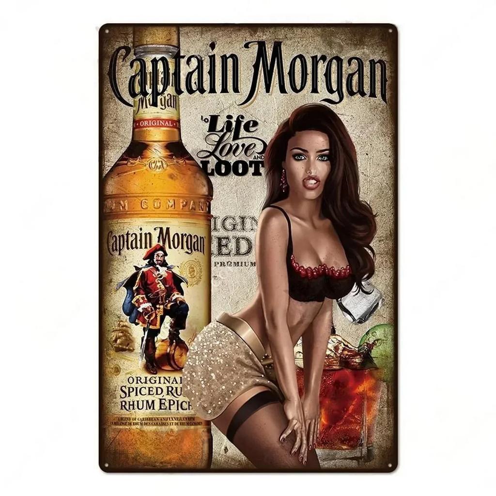 Vintage Metal Tin Sign  Captain Original Wall Decor Plaque Retro Art Poster for Man Cave Home Cafe Garden Club Bar  Iron Paintin