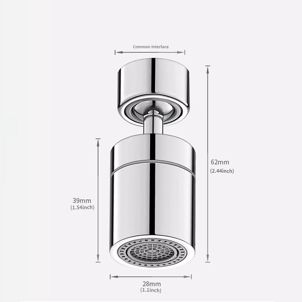 360° Dual Function Anti-splash Bubbler Kitchen Tap Aerator Bathroom Rotatable Extension Faucet Filter Dual Mode Bubbler Nozzle