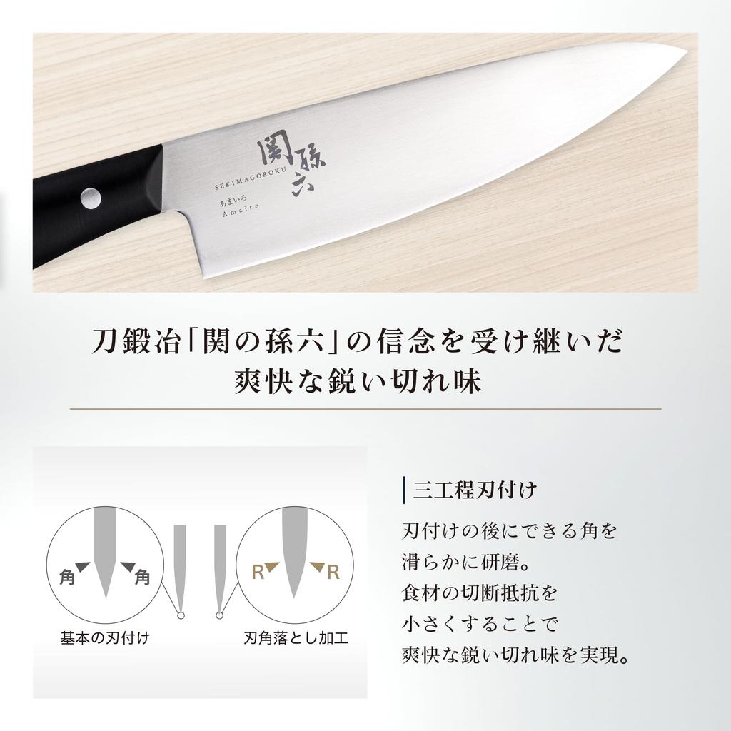 Kai Corporation Seki Sweet Made In Dishwasher Stainless Steel with Resin Paring Fruit AB5485 Multi-Knife, Magoroku, Color, 150mm, Japan, Safe, Handle,