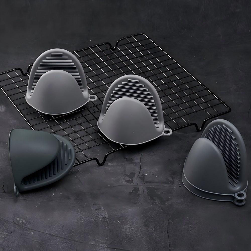 2PCS Oven Mitts, Silicone Pot Holders Heat Resistant, Mini Oven Gloves for Kitchen, Thickened Silicone Hot Pads for Cooking