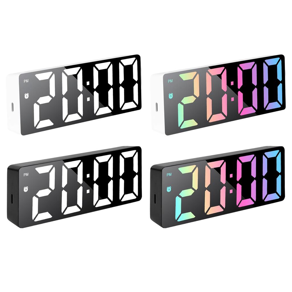 Digital Alarm Clock with LED Display Date Temperature Dimmable Snooze for Deep Sleepers Kids Elderly Home Office