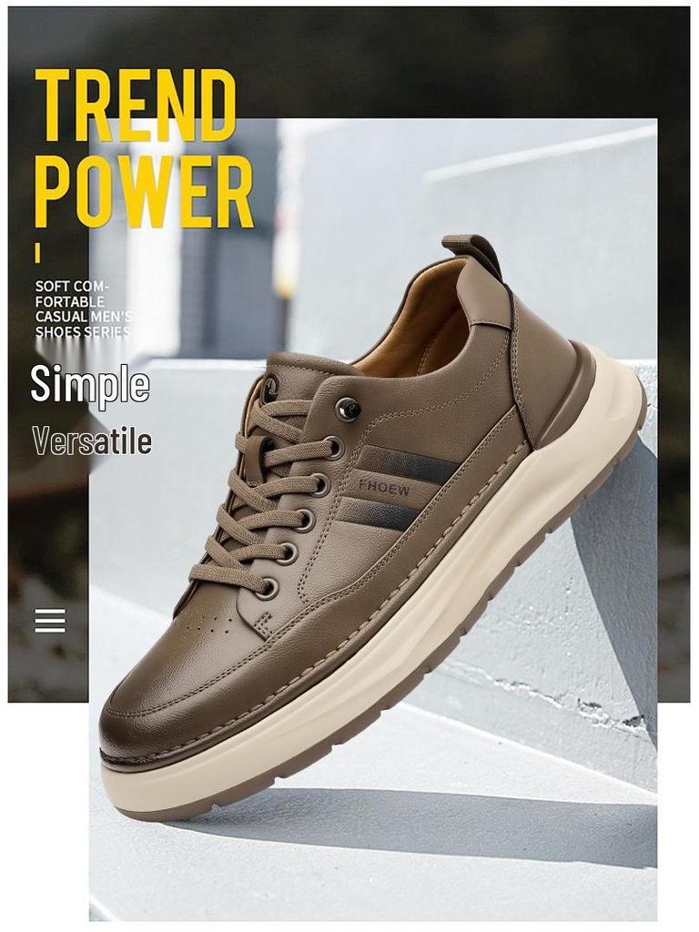 Xijue Bull 2025 Autumn/Winter Men's Casual Leather Shoes - Soft Sole and Upper