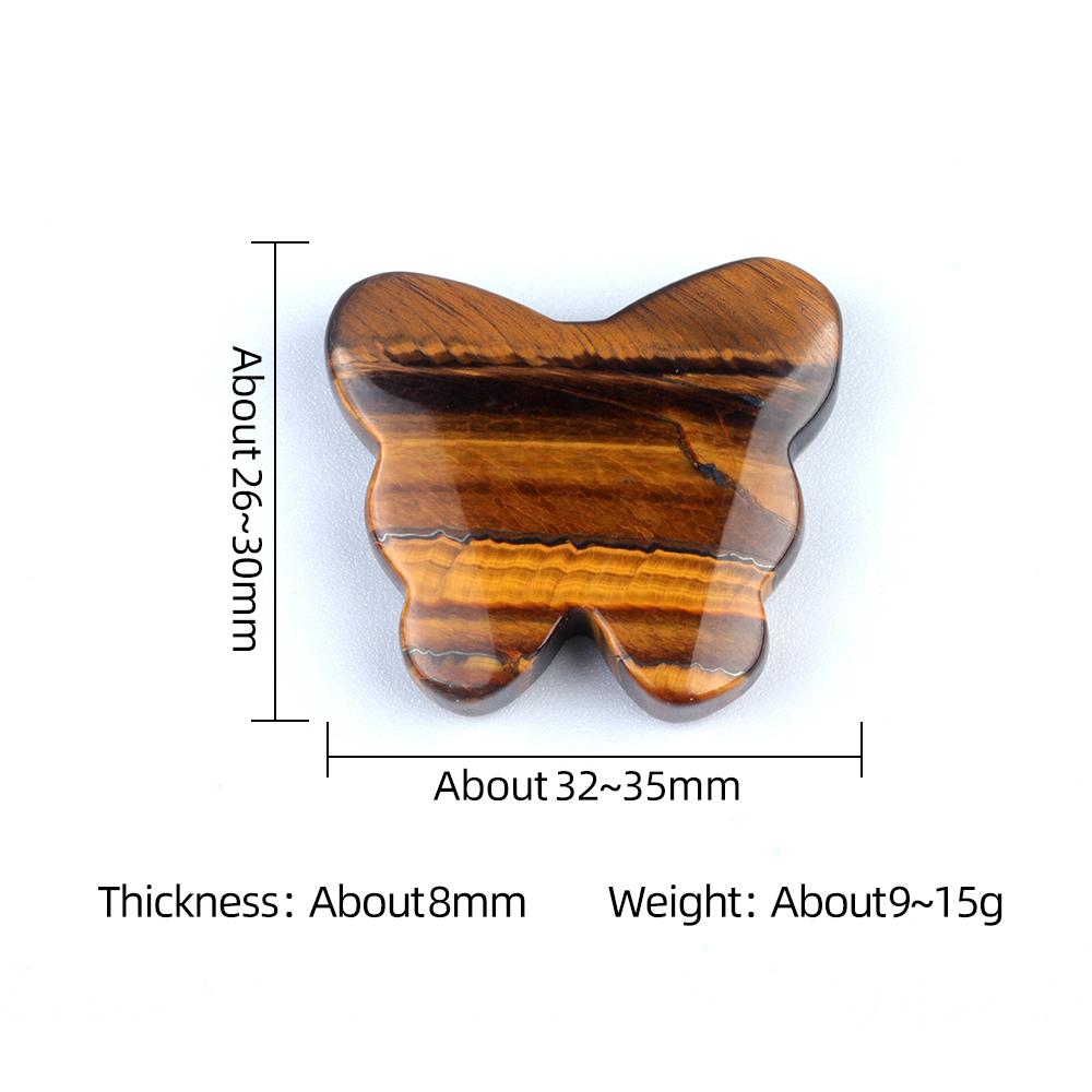 1Pc Reiki Healing Crystal Carved Butterfly Ornament Decoration,Natural Stone Gemstone Energy Generator for Home Decor Jewelry Gifts 32-35x26-30 Mm