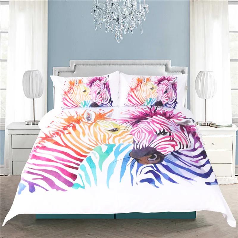 3D Animal Bedding Set Quilt Cover Zebra Pattern Duvet Cover With Pillowcases Full Queen King Soft Comforter Cover Home Textile